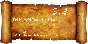 Dömény Lilla névjegykártya